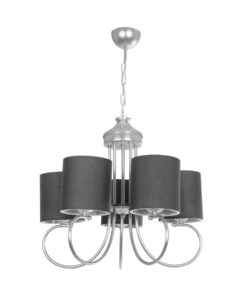 GLOBOSTAR® TRITON 203-0255 Vintage Κρεμαστό Φωτιστικό Οροφής με Ντουί 5 x E27 AC 220-240V IP20 – Ασημί & Γκρι – Μ50 x Π50 x Υ48cm