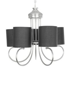 GLOBOSTAR® TRITON 203-0255 Vintage Κρεμαστό Φωτιστικό Οροφής με Ντουί 5 x E27 AC 220-240V IP20 – Ασημί & Γκρι – Μ50 x Π50 x Υ48cm