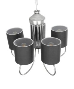 GLOBOSTAR® TRITON 203-0255 Vintage Κρεμαστό Φωτιστικό Οροφής με Ντουί 5 x E27 AC 220-240V IP20 – Ασημί & Γκρι – Μ50 x Π50 x Υ48cm