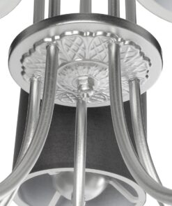 GLOBOSTAR® TRITON 203-0255 Vintage Κρεμαστό Φωτιστικό Οροφής με Ντουί 5 x E27 AC 220-240V IP20 – Ασημί & Γκρι – Μ50 x Π50 x Υ48cm