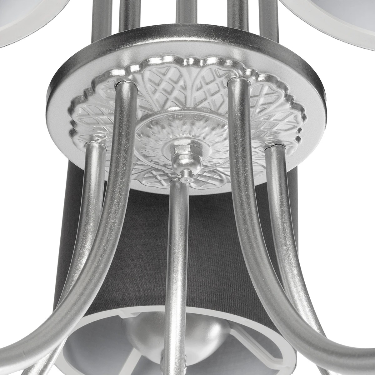 GLOBOSTAR® TRITON 203-0255 Vintage Κρεμαστό Φωτιστικό Οροφής με Ντουί 5 x E27 AC 220-240V IP20 – Ασημί & Γκρι – Μ50 x Π50 x Υ48cm