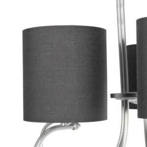 GLOBOSTAR® TRITON 203-0255 Vintage Κρεμαστό Φωτιστικό Οροφής με Ντουί 5 x E27 AC 220-240V IP20 – Ασημί & Γκρι – Μ50 x Π50 x Υ48cm