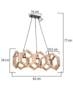 GLOBOSTAR® DRURI 203-0256 Vintage Κρεμαστό Φωτιστικό Οροφής με Ντουί 3 x E27 AC 220-240V IP20 – Μπεζ – Μ62 x Π19.5 x Υ24cm