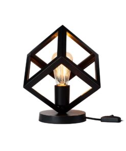 GloboStar® DISE 203-0272 Μοντέρνο Eπιτραπέζιο Φωτιστικό Μονόφωτο 1 x E27 IP20 Μαύρο Πλαστικό – Μ28 x Π28 x Υ29cm