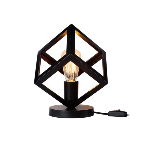 GloboStar® DISE 203-0272 Μοντέρνο Eπιτραπέζιο Φωτιστικό Μονόφωτο 1 x E27 IP20 Μαύρο Πλαστικό – Μ28 x Π28 x Υ29cm