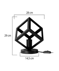 GloboStar® DISE 203-0272 Μοντέρνο Eπιτραπέζιο Φωτιστικό Μονόφωτο 1 x E27 IP20 Μαύρο Πλαστικό – Μ28 x Π28 x Υ29cm