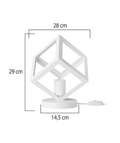 GloboStar® DISE 203-0273 Μοντέρνο Eπιτραπέζιο Φωτιστικό Μονόφωτο 1 x E27 IP20 Λευκό Πλαστικό – Μ28 x Π28 x Υ29cm
