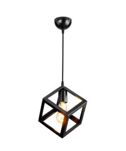 GLOBOSTAR® DISE 203-0274 Μοντέρνο Κρεμαστό Φωτιστικό Οροφής με Ντουί 1 x E27 AC 220-240V IP20 – Μαύρο – Μ22 x Π22 x Υ24cm