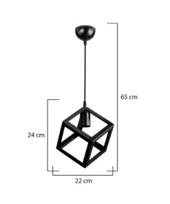 GLOBOSTAR® DISE 203-0274 Μοντέρνο Κρεμαστό Φωτιστικό Οροφής με Ντουί 1 x E27 AC 220-240V IP20 – Μαύρο – Μ22 x Π22 x Υ24cm