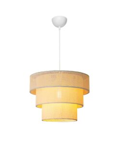 GLOBOSTAR® LEVEL 203-0275 Μοντέρνο Κρεμαστό Φωτιστικό Οροφής με Ντουί 1 x E27 AC 220-240V IP20 – Λευκό – Μ38 x Π38 x Υ30cm