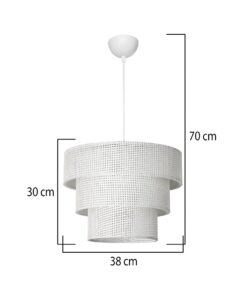 GLOBOSTAR® LEVEL 203-0275 Μοντέρνο Κρεμαστό Φωτιστικό Οροφής με Ντουί 1 x E27 AC 220-240V IP20 – Λευκό – Μ38 x Π38 x Υ30cm