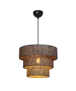 GLOBOSTAR® LEVEL 203-0276 Μοντέρνο Κρεμαστό Φωτιστικό Οροφής με Ντουί 1 x E27 AC 220-240V IP20 – Γκρι – Μ38 x Π38 x Υ30cm