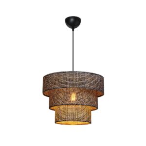 GLOBOSTAR® LEVEL 203-0276 Μοντέρνο Κρεμαστό Φωτιστικό Οροφής με Ντουί 1 x E27 AC 220-240V IP20 – Γκρι – Μ38 x Π38 x Υ30cm