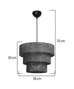 GLOBOSTAR® LEVEL 203-0276 Μοντέρνο Κρεμαστό Φωτιστικό Οροφής με Ντουί 1 x E27 AC 220-240V IP20 – Γκρι – Μ38 x Π38 x Υ30cm