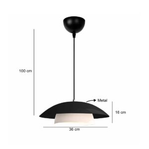 GLOBOSTAR® AURA 204-0117 Μοντέρνο Κρεμαστό Φωτιστικό Οροφής με Ντουί 1 x E27 AC 220-240V IP20 – Μαύρο & Λευκό – Μ31 x Π31 x Υ27cm