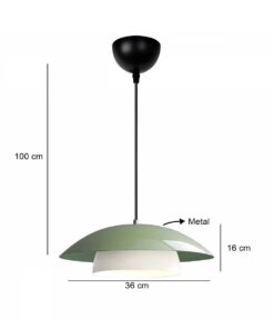 GLOBOSTAR® AURA 204-0119 Μοντέρνο Κρεμαστό Φωτιστικό Οροφής με Ντουί 1 x E27 AC 220-240V IP20 – Πράσινο & Λευκό – Μ31 x Π31 x Υ27cm