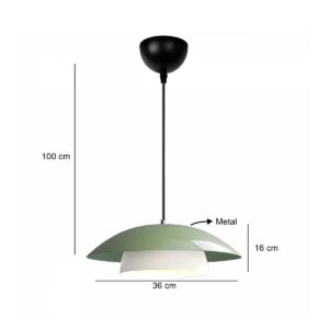 GLOBOSTAR® AURA 204-0119 Μοντέρνο Κρεμαστό Φωτιστικό Οροφής με Ντουί 1 x E27 AC 220-240V IP20 – Πράσινο & Λευκό – Μ31 x Π31 x Υ27cm