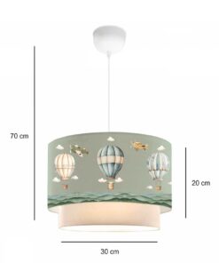 GLOBOSTAR® BALLON 204-0120 Παιδικό Κρεμαστό Φωτιστικό Οροφής με Ντουί 1 x E27 AC 220-240V IP20 – Πολύχρωμο – Μ30 x Π30 x Υ20cm