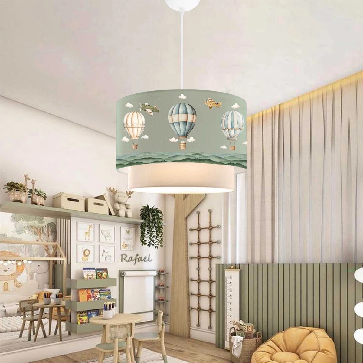 GLOBOSTAR® BALLON 204-0120 Παιδικό Κρεμαστό Φωτιστικό Οροφής με Ντουί 1 x E27 AC 220-240V IP20 – Πολύχρωμο – Μ30 x Π30 x Υ20cm