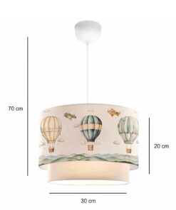 GLOBOSTAR® BALLON 204-0121 Παιδικό Κρεμαστό Φωτιστικό Οροφής με Ντουί 1 x E27 AC 220-240V IP20 – Πολύχρωμο – Μ30 x Π30 x Υ20cm