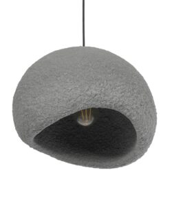 GLOBOSTAR® STONE 204-0122 Μοντέρνο Κρεμαστό Φωτιστικό Οροφής με Ντουί 1 x E27 AC 220-240V IP20 – Γκρι – Μ35 x Π31 x Υ26cm