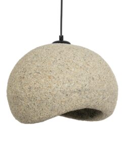 GLOBOSTAR® STONE 204-0123 Μοντέρνο Κρεμαστό Φωτιστικό Οροφής με Ντουί 1 x E27 AC 220-240V IP20 – Μπεζ – Μ35 x Π31 x Υ26cm