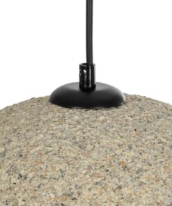 GLOBOSTAR® STONE 204-0123 Μοντέρνο Κρεμαστό Φωτιστικό Οροφής με Ντουί 1 x E27 AC 220-240V IP20 – Μπεζ – Μ35 x Π31 x Υ26cm