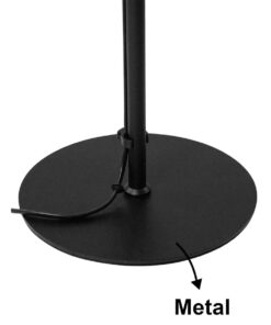 GloboStar® FLY 204-0127 Μοντέρνο Eπιδαπέδιο Φωτιστικό Μονόφωτο 1 x E27 IP20 Μαύρο & Χρυσό Μέταλλο με Μπεζ Ύφασμα – Μ38 x Π38 x Υ155cm