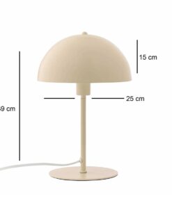 GloboStar® GASCEIO 204-0140 Μοντέρνο Eπιτραπέζιο Φωτιστικό Μονόφωτο 1 x E27 IP20 Μπεζ Μέταλλο – Μ25 x Π25 x Υ39cm