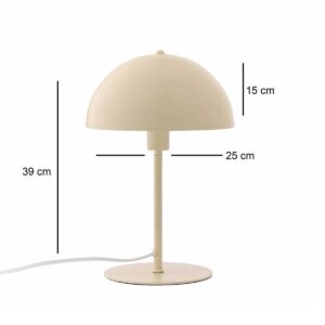GloboStar® GASCEIO 204-0140 Μοντέρνο Eπιτραπέζιο Φωτιστικό Μονόφωτο 1 x E27 IP20 Μπεζ Μέταλλο – Μ25 x Π25 x Υ39cm