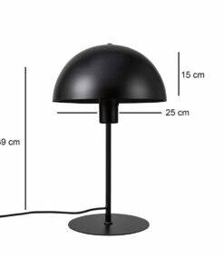 GloboStar® GASCEIO 204-0141 Μοντέρνο Eπιτραπέζιο Φωτιστικό Μονόφωτο 1 x E27 IP20 Μαύρο Μέταλλο – Μ25 x Π25 x Υ39cm