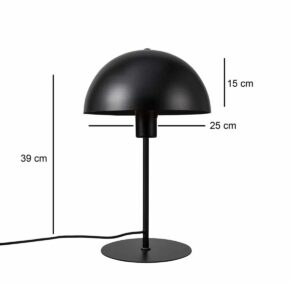 GloboStar® GASCEIO 204-0141 Μοντέρνο Eπιτραπέζιο Φωτιστικό Μονόφωτο 1 x E27 IP20 Μαύρο Μέταλλο – Μ25 x Π25 x Υ39cm