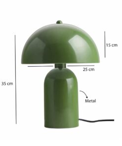 GloboStar® GASCO 204-0147 Μοντέρνο Eπιτραπέζιο Φωτιστικό Μονόφωτο 1 x E27 IP20 Πράσινο Μέταλλο – Μ25 x Π25 x Υ35cm