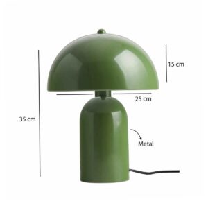 GloboStar® GASCO 204-0147 Μοντέρνο Eπιτραπέζιο Φωτιστικό Μονόφωτο 1 x E27 IP20 Πράσινο Μέταλλο – Μ25 x Π25 x Υ35cm