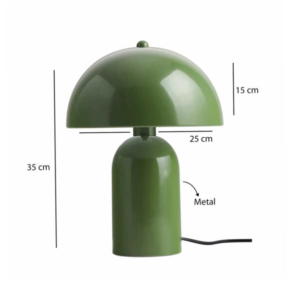 GloboStar® GASCO 204-0147 Μοντέρνο Eπιτραπέζιο Φωτιστικό Μονόφωτο 1 x E27 IP20 Πράσινο Μέταλλο – Μ25 x Π25 x Υ35cm