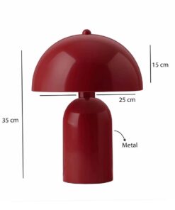 GloboStar® GASCO 204-0148 Μοντέρνο Eπιτραπέζιο Φωτιστικό Μονόφωτο 1 x E27 IP20 Κόκκινο Μέταλλο – Μ25 x Π25 x Υ35cm