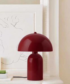 GloboStar® GASCO 204-0148 Μοντέρνο Eπιτραπέζιο Φωτιστικό Μονόφωτο 1 x E27 IP20 Κόκκινο Μέταλλο – Μ25 x Π25 x Υ35cm