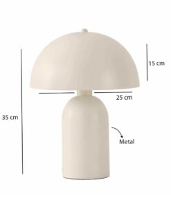 GloboStar® GASCO 204-0149 Μοντέρνο Eπιτραπέζιο Φωτιστικό Μονόφωτο 1 x E27 IP20 Μπεζ Μέταλλο – Μ25 x Π25 x Υ35cm