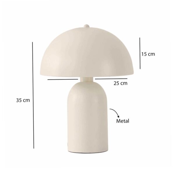 GloboStar® GASCO 204-0149 Μοντέρνο Eπιτραπέζιο Φωτιστικό Μονόφωτο 1 x E27 IP20 Μπεζ Μέταλλο – Μ25 x Π25 x Υ35cm