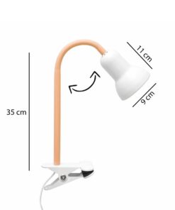 GloboStar® TAVOLO 204-0151 Παιδικό Eπιτραπέζιο Φωτιστικό Μονόφωτο 1 x E14 IP20 Πορτοκαλί & Λευκό – Μ11 x Π9 x Υ35cm