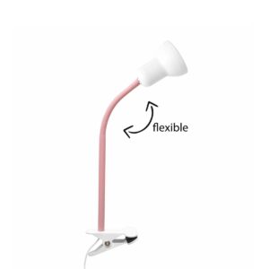 GloboStar® TAVOLO 204-0154 Παιδικό Eπιτραπέζιο Φωτιστικό Μονόφωτο 1 x E14 IP20 Ροζ & Λευκό – Μ11 x Π9 x Υ35cm