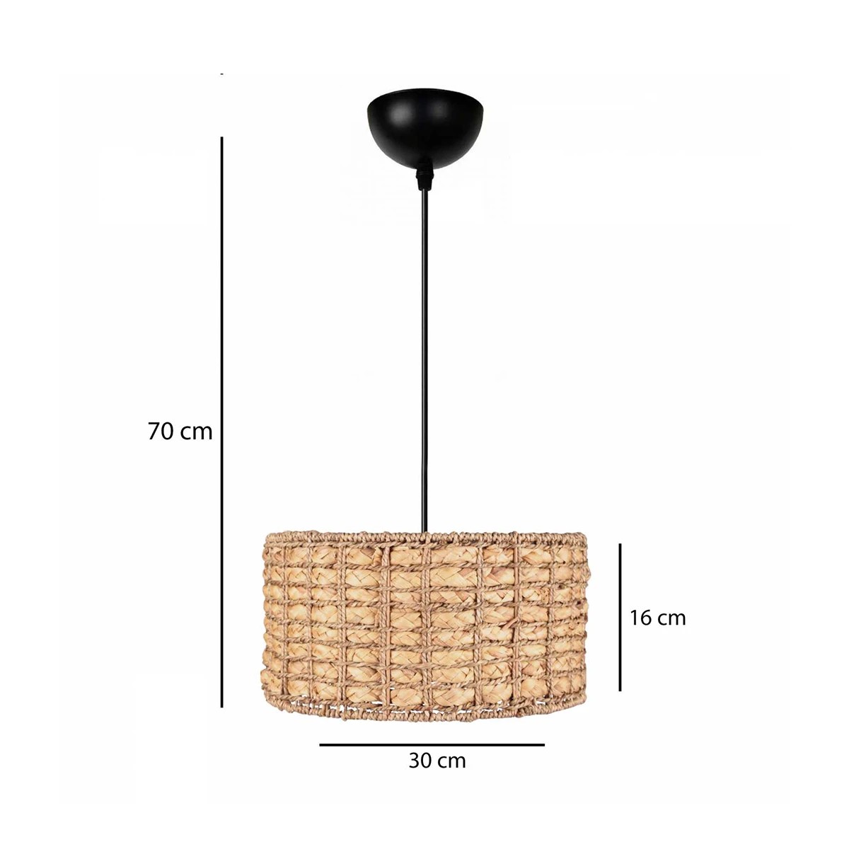 GLOBOSTAR® POMEGRANDE 204-0157 Boho Κρεμαστό Φωτιστικό Οροφής με Ντουί 1 x E27 AC 220-240V IP20 – Μπεζ – Μ30 x Π30 x Υ16cm