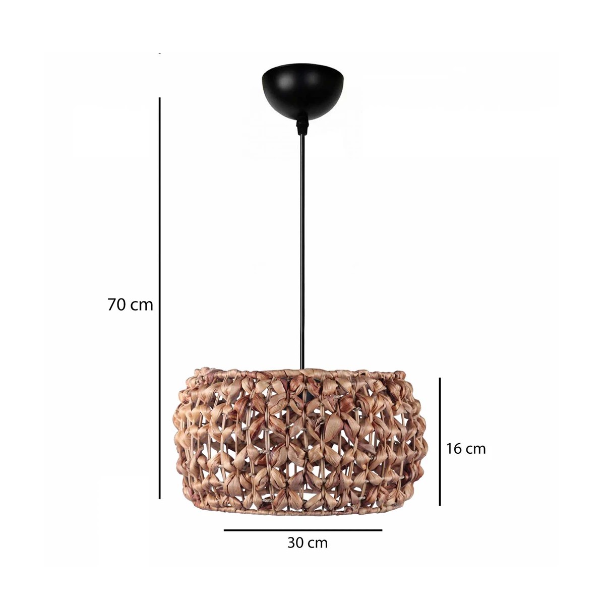 GLOBOSTAR® DARIO 204-0159 Boho Κρεμαστό Φωτιστικό Οροφής με Ντουί 1 x E27 AC 220-240V IP20 – Καφέ – Μ29 x Π29 x Υ16cm