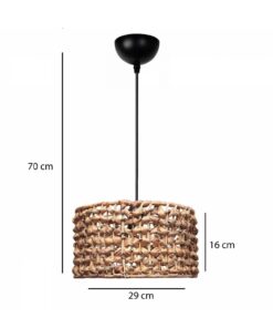 GLOBOSTAR® POMEGRANDE 204-0160 Boho Κρεμαστό Φωτιστικό Οροφής με Ντουί 1 x E27 AC 220-240V IP20 – Καφέ – Μ29 x Π29 x Υ16cm