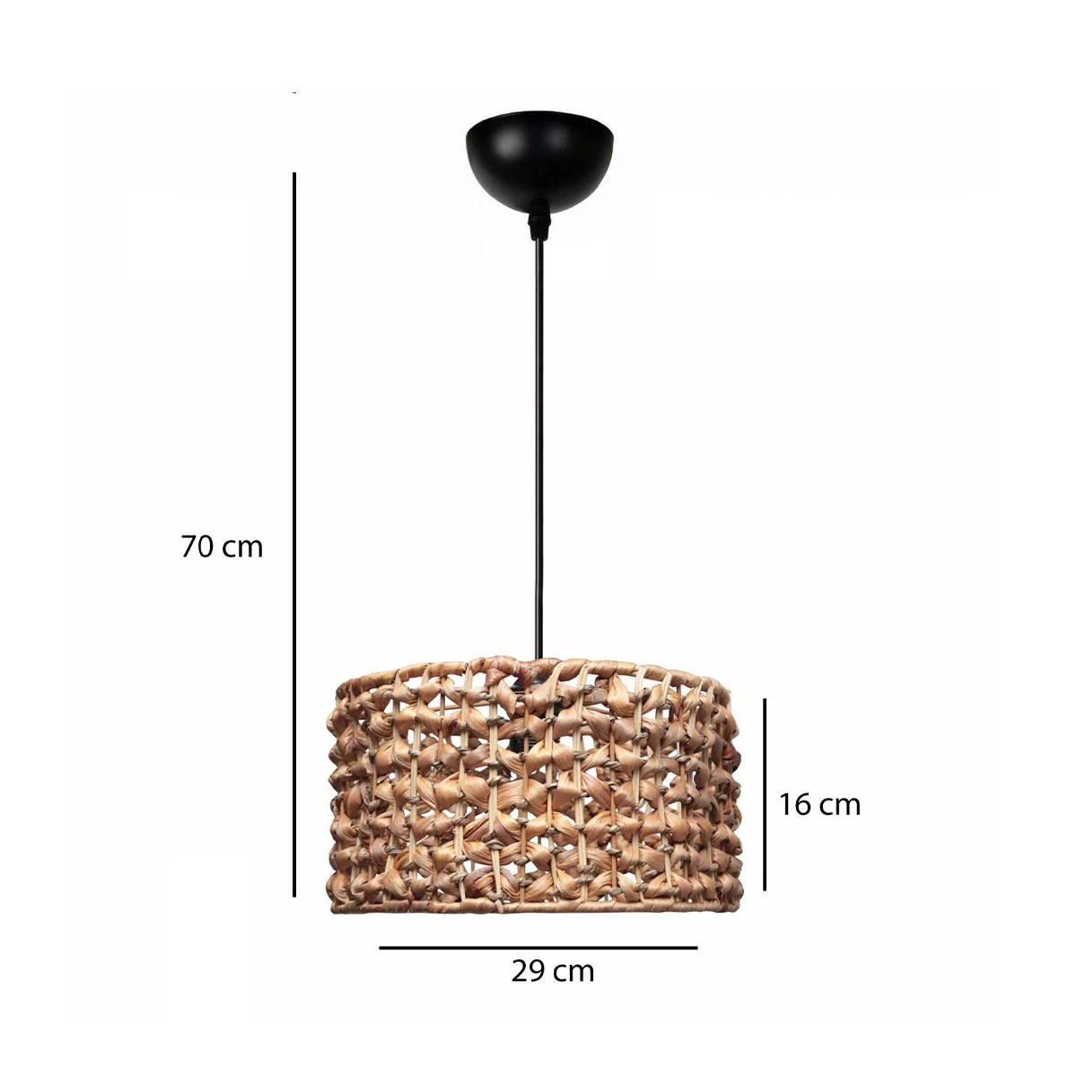 GLOBOSTAR® POMEGRANDE 204-0160 Boho Κρεμαστό Φωτιστικό Οροφής με Ντουί 1 x E27 AC 220-240V IP20 – Καφέ – Μ29 x Π29 x Υ16cm