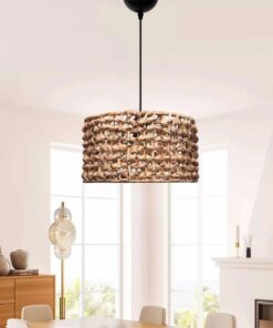 GLOBOSTAR® POMEGRANDE 204-0160 Boho Κρεμαστό Φωτιστικό Οροφής με Ντουί 1 x E27 AC 220-240V IP20 – Καφέ – Μ29 x Π29 x Υ16cm