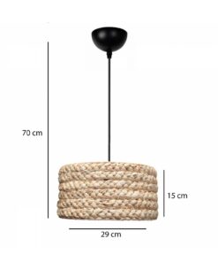 GLOBOSTAR® POMEGRANDE 204-0161 Boho Κρεμαστό Φωτιστικό Οροφής με Ντουί 1 x E27 AC 220-240V IP20 – Μπεζ – Μ29 x Π29 x Υ15cm