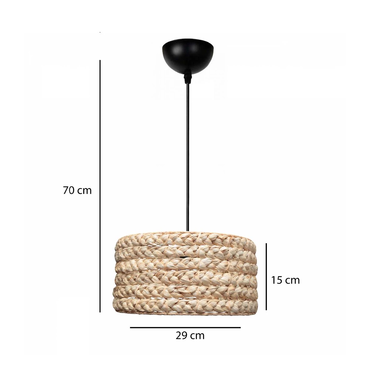 GLOBOSTAR® POMEGRANDE 204-0161 Boho Κρεμαστό Φωτιστικό Οροφής με Ντουί 1 x E27 AC 220-240V IP20 – Μπεζ – Μ29 x Π29 x Υ15cm