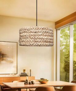 GLOBOSTAR® POMEGRANDE 204-0161 Boho Κρεμαστό Φωτιστικό Οροφής με Ντουί 1 x E27 AC 220-240V IP20 – Μπεζ – Μ29 x Π29 x Υ15cm