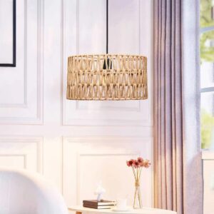 GLOBOSTAR® POMEGRANDE 204-0166 Boho Κρεμαστό Φωτιστικό Οροφής με Ντουί 1 x E27 AC 220-240V IP20 – Μπεζ – Μ30 x Π30 x Υ15cm